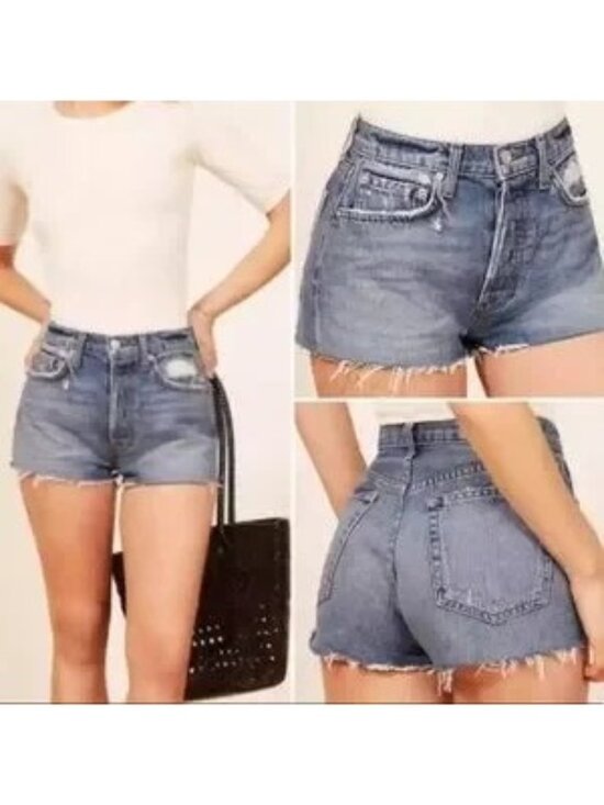 Reformation Pants - Reformation Dixie Bryce Wash Distressed Cut Off Jean Shorts